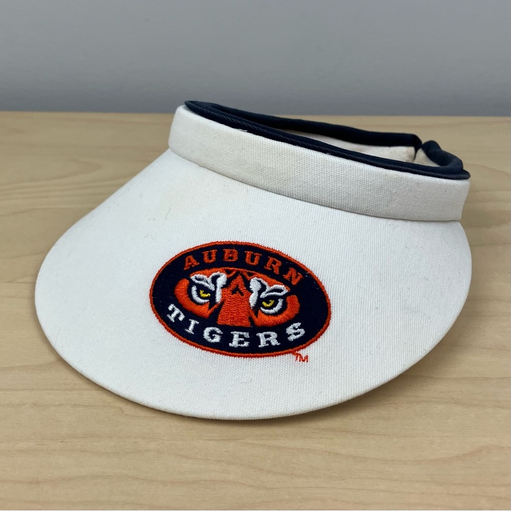 Vintage Auburn University Tigers Golf Visor White Embroidered Logo